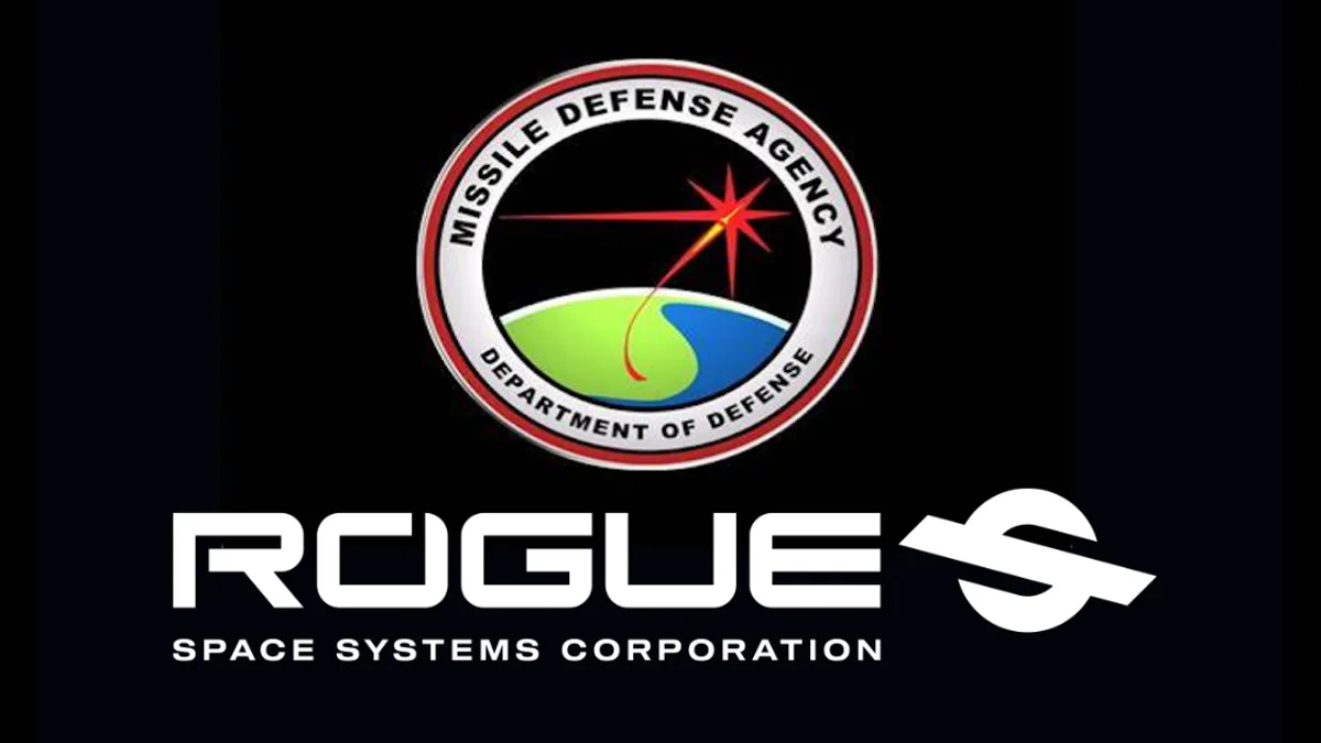 Missile Defense Agency seal above the Rogue Space Systems Corporation logo