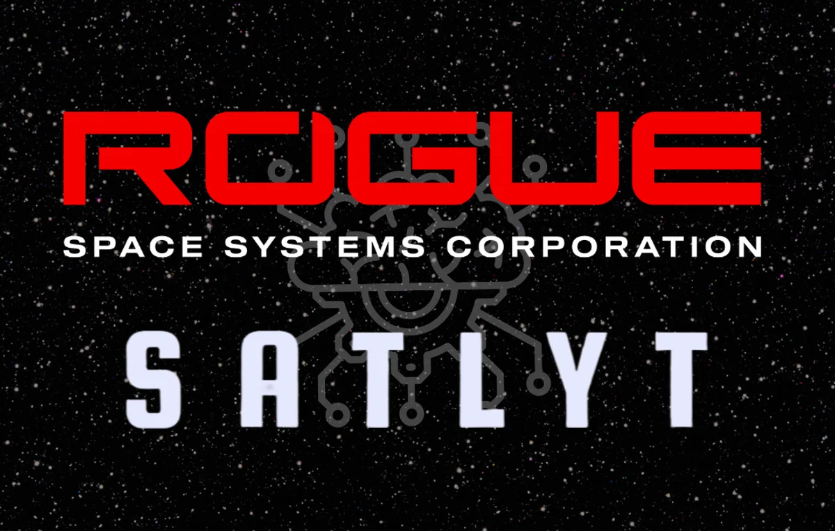 Rogue Space Systems and Satlyt logos over a starfield announcing the OTP-2 and OTP-2B mission agreement