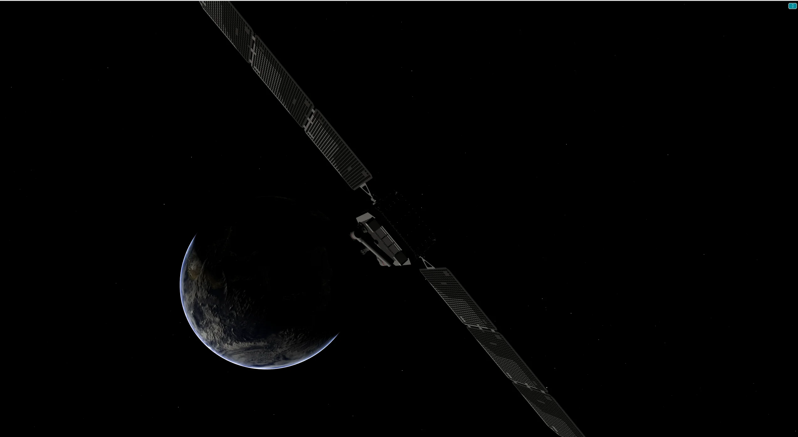 Orbot autonomous spacecraft with OrViz visualization in geostationary orbit